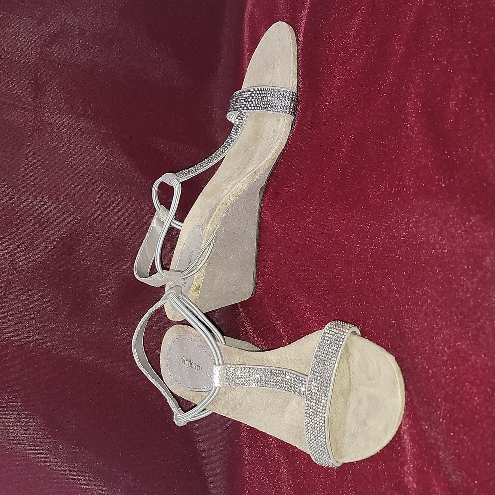 Style & Co rhinestone wedge sandal NWOT